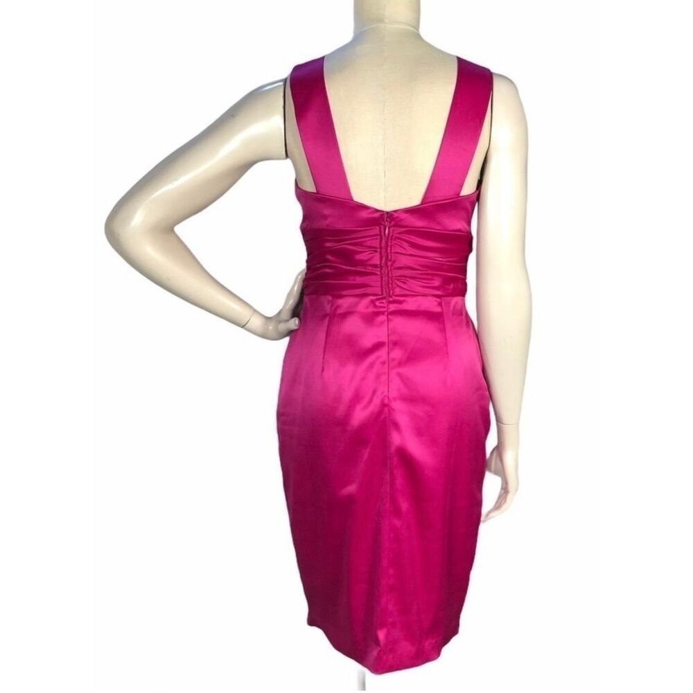 Melonie T Satin Dress Fuchsia size 4 - Picture 2 of 5